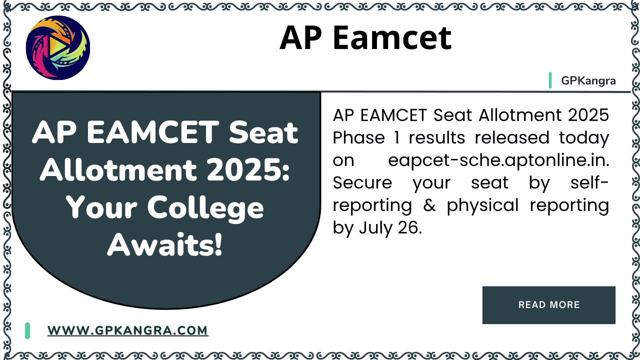 AP EAMCET Seat Allotment 2025 Your College Awaits!