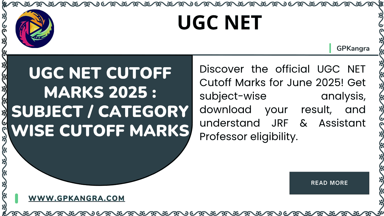 UGC NET CUTOFF MARKS 2025 SUBJECT CATEGORY WISE CUTOFF MARKS